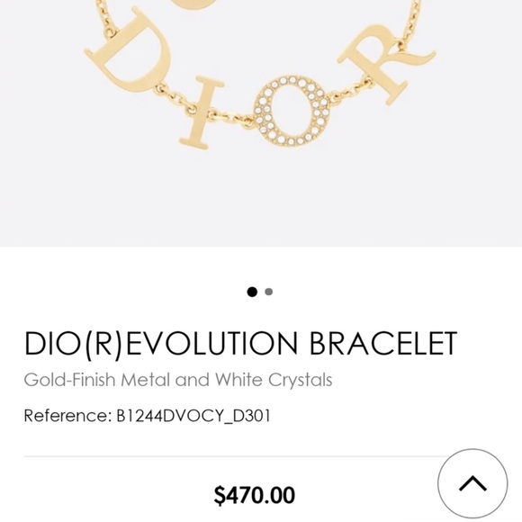 New Dior Revolution Bracelet Gold Metal with white crystals - Picture 3 of 7